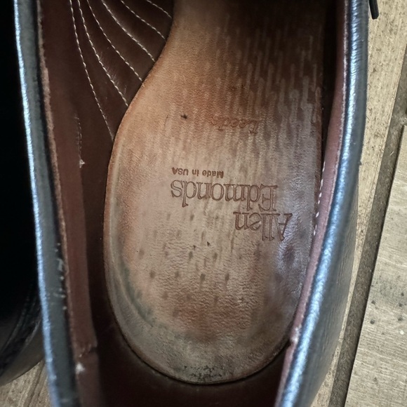 Allen Edmonds Leeds Black Shoes oxfords Size 9.5 Made In USA main image 4